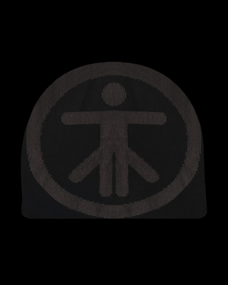 REVERSIBLE SYMBOL BEANIE: BLACK & GREY