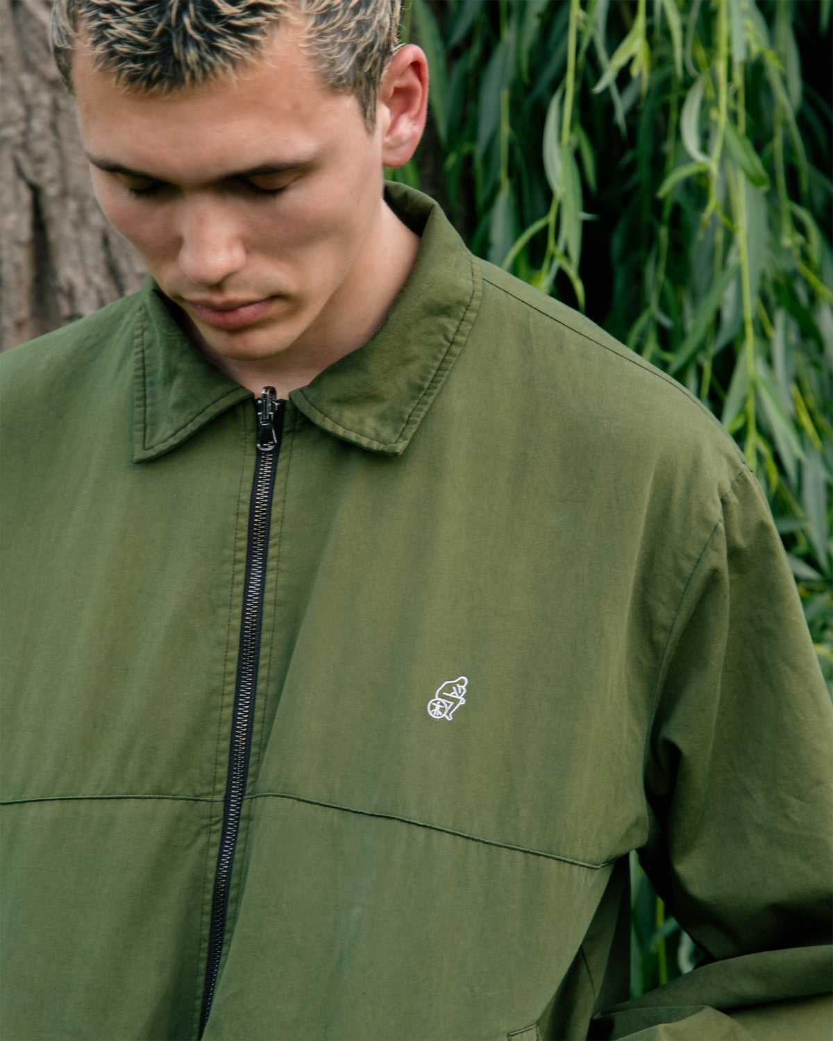 REVERSIBLE HARRINGTON JACKET: KHAKI GREEN