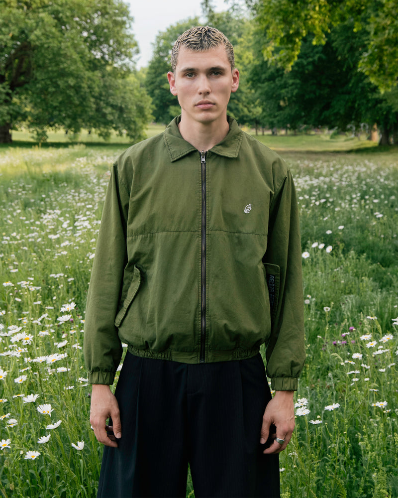 REVERSIBLE HARRINGTON JACKET: KHAKI GREEN