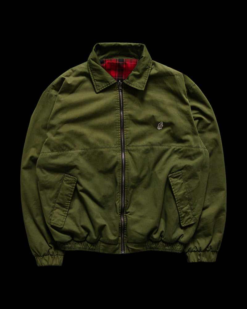 REVERSIBLE HARRINGTON JACKET: KHAKI GREEN