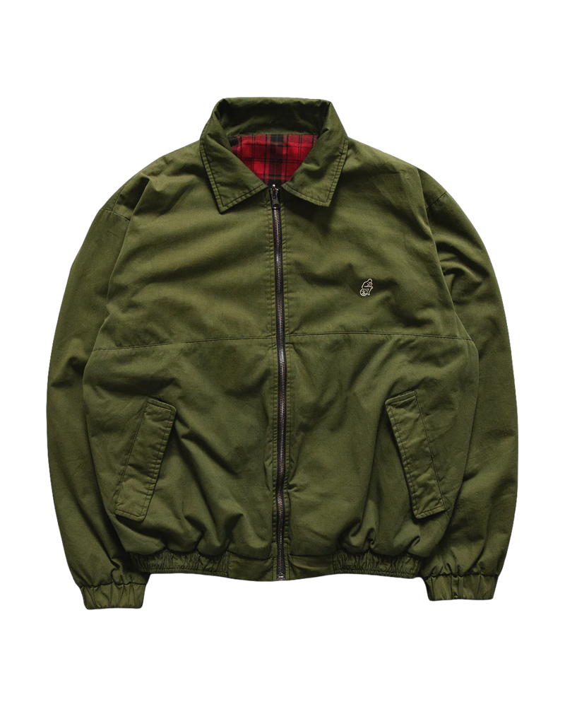REVERSIBLE HARRINGTON JACKET: KHAKI GREEN